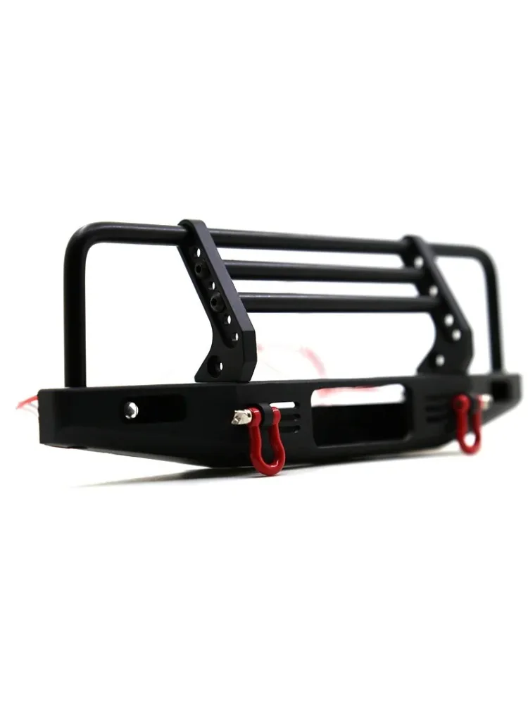 Verstellbare Metall-Frontstoßstange für 1/10 RC Crawler Car mit LED-Licht TRX4 Defender Axial SCX10 SCX10 II 90046, Upgrade-Teil