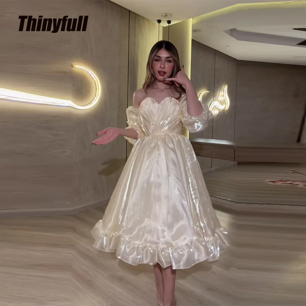 

Thinyfull A-line Arab Prom Dress Sweetheart Detachable Sleeves Evening Dresses Vestidos De Fiesta Elegantes 2026 Gown Customized