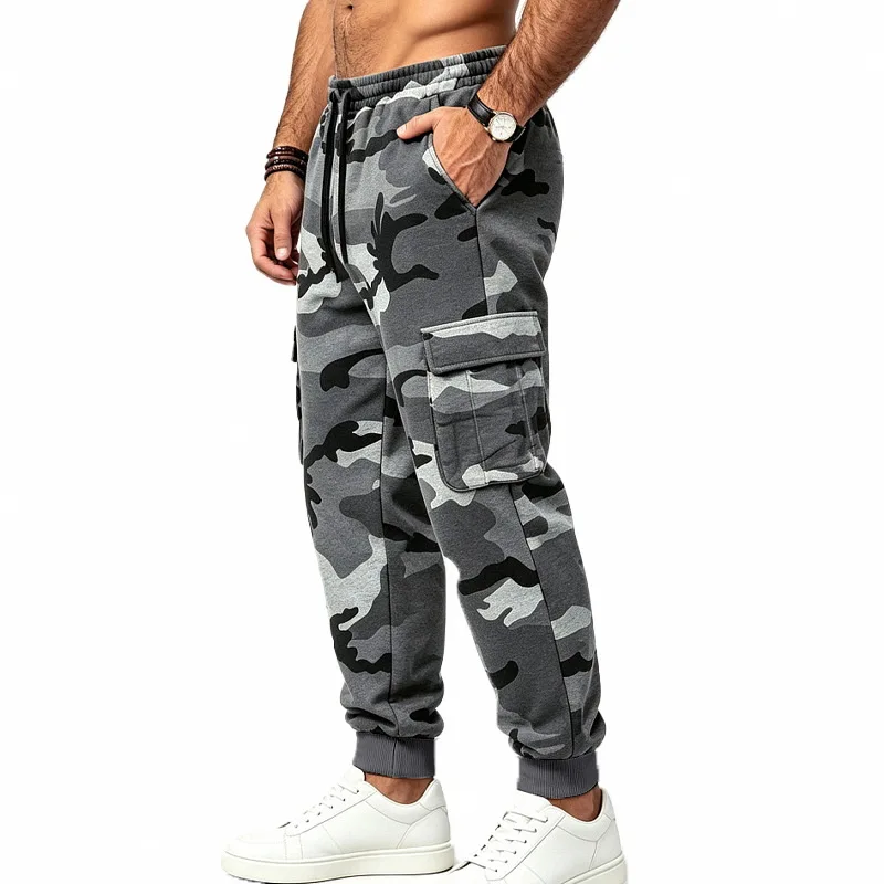 2026 Europäische Camouflage-Fleece-gefütterte Arbeitshose Outdoor Camouflage Trendige Hip-Hop Lose Pendlerhose für Herren – Detail 1