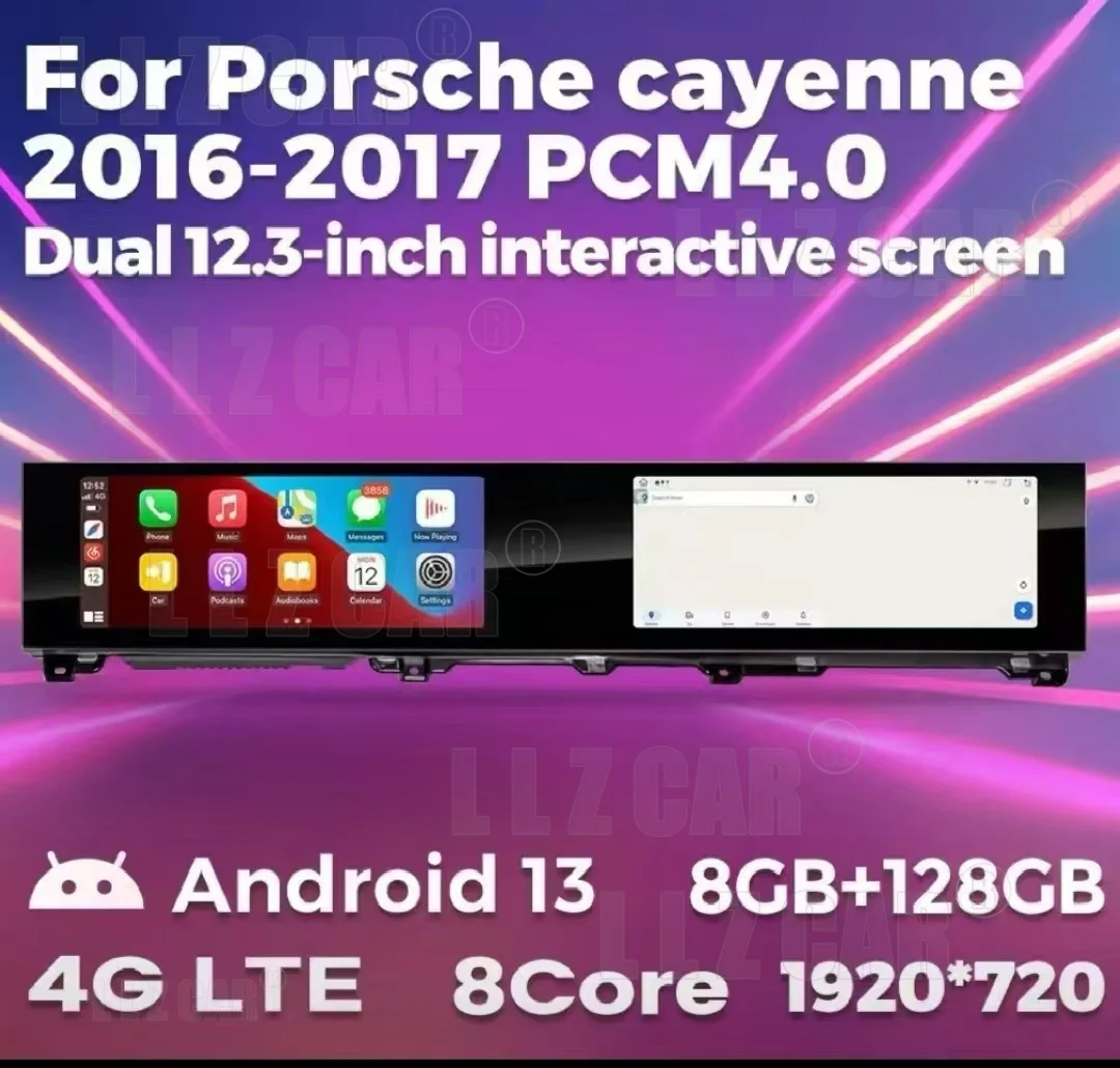 Carplay لبورشه cc 2011-2017 ترقية شاشة مزدوجة تفاعلية 12.3 بوصة + 12.3 بوصة 8 + 128 مشغل فيديو الوسائط المتعددة أندرويد