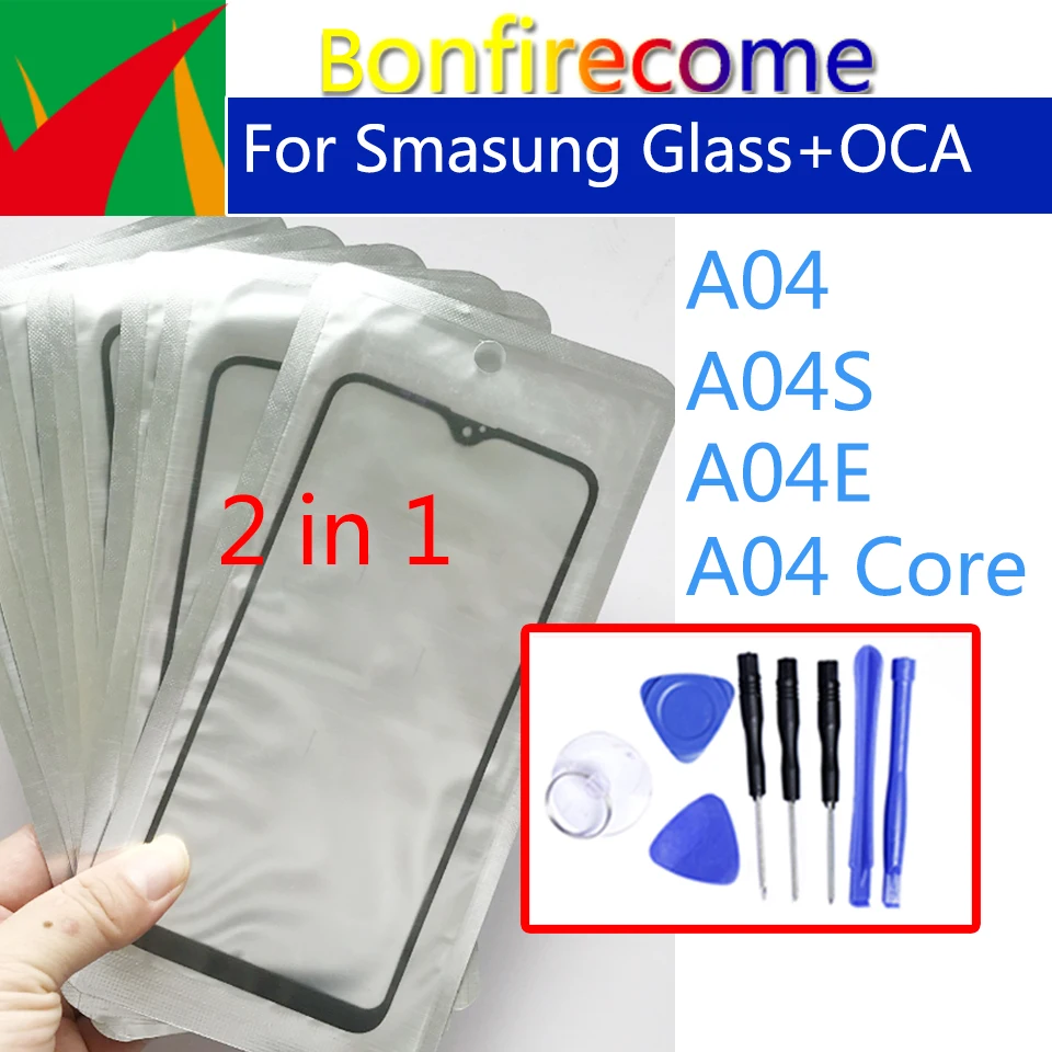 For Samsung Galaxy A04 A04S A04E A04 Core Touch Screen Front  Panel LCD Outer Lens Front Glass OCA Glue