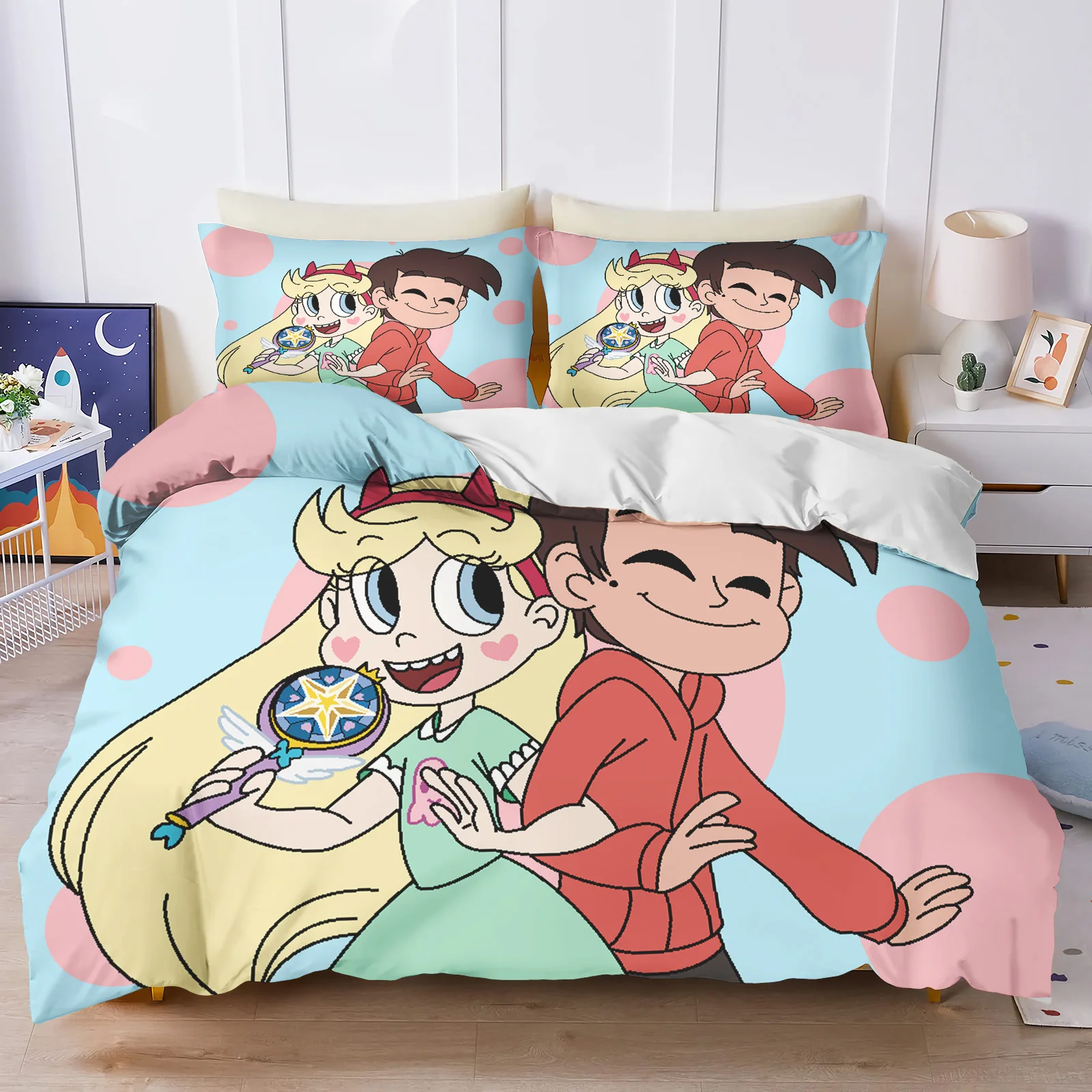 Star Butterfly Princess Anime 100% Polyester Bedding Set Duvet Cover Set Printed Cartoon Home Decor