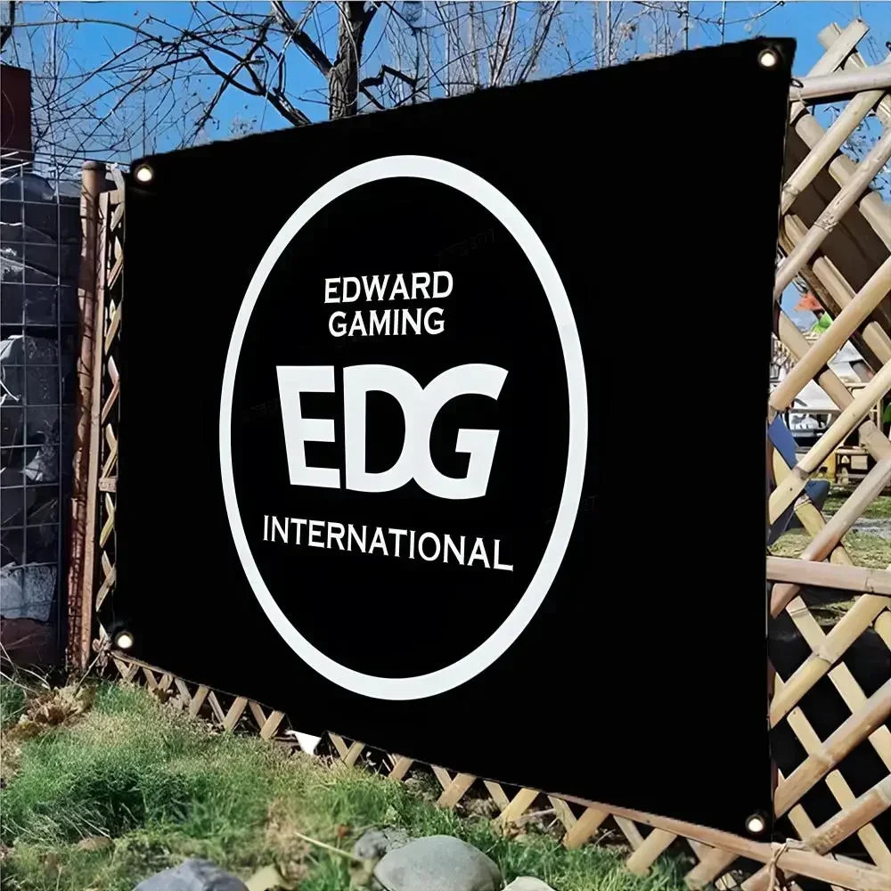 EDG chinese esports club competitive game Flags Daily four ring borderless design indoor outdoor decor easy hang install