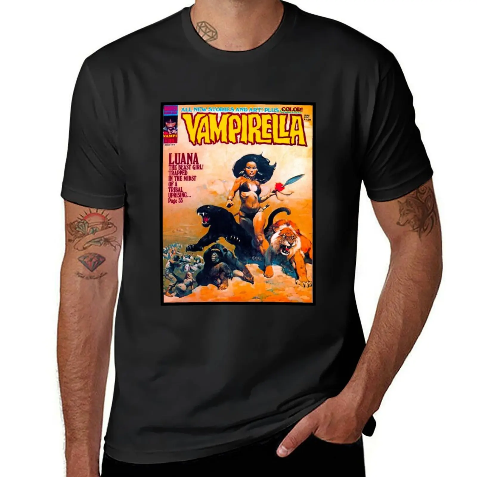 MY GOD!, ANOTHER GREAT VINTAGE VAMPIRELLA MAGAZINE COVER! T-Shirt oversized blanks oversized t shirt men