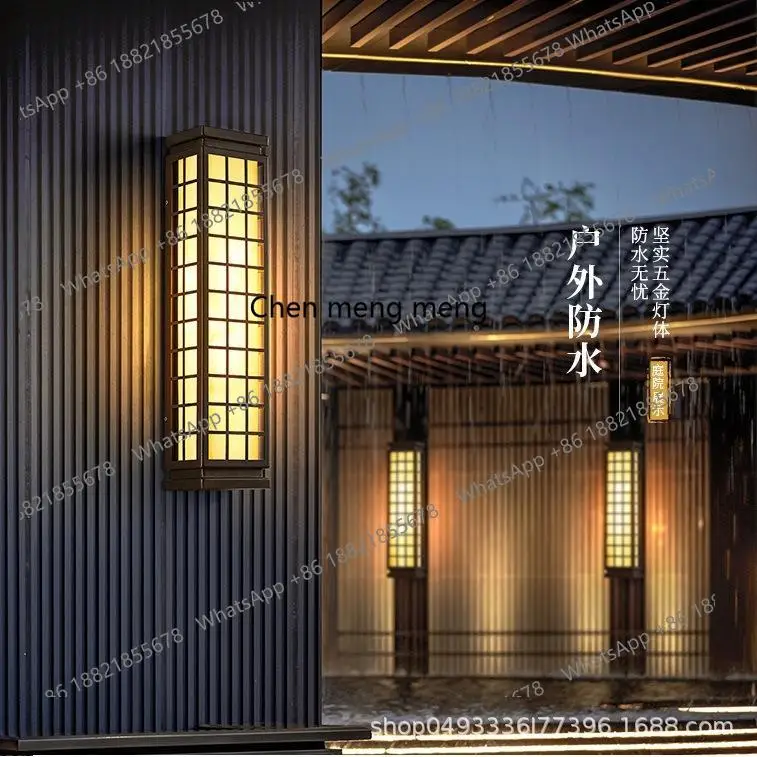 Marble Outdoor Balcony New Chinese Zen Wall Light Household Gate Exterior Wall Light Landscape Garden Light