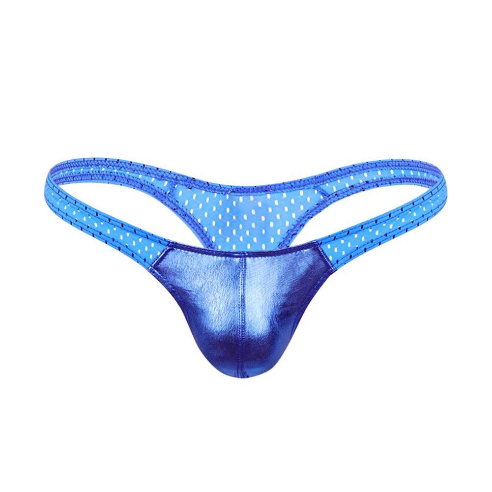 Mens Sexy Wet Glitter Low Waisted G-string Pocket Panty Bottoms