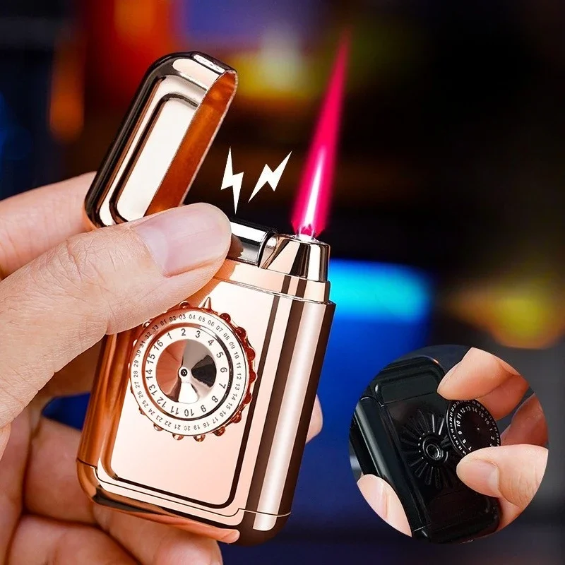 New Generation Rotary Top Split Type Red Flame Windproof Lighter with Roller Sensing Ignition Gift and Unique Feel of Lighter