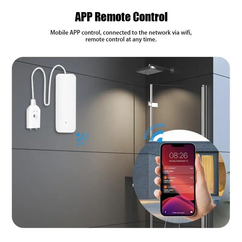 WiFi Tuya allarme perdite d'acqua sistema di allarme di sicurezza domestica intelligente APP monitoraggio remoto rilevatore di perdite sensore avviso di troppopieno di inondazione