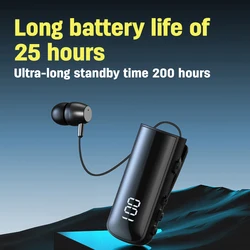 High quality IPX7 Waterproof Bluetooth clip on Earphone Noise Cancelling windproof Wireless Headphone ears in lotus with wire