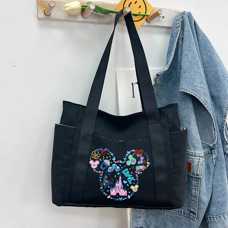 Disney-bolso de hombro de Minnie Mouse para mujer, bolso de mano, bolso cruzado femenino, bolsos de axilas con patrón de dibujos animados, regalos