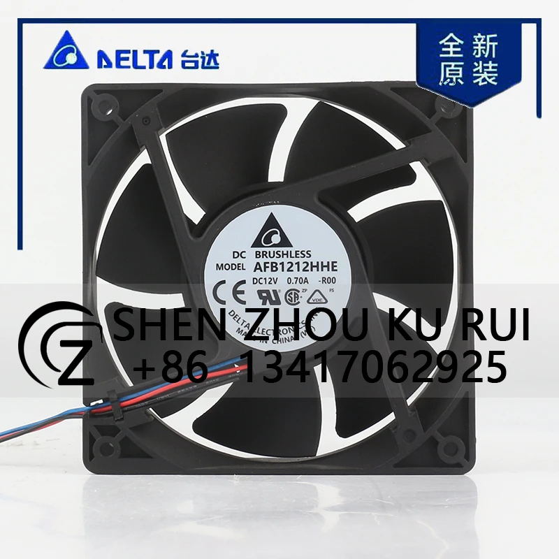 

Delta 24V 48V DC12V 0.70A AC EC 12038 120x120x38MM 12CM Double Ball High air Capacity Cabinet Chassis AFB1212HHE-R00 Cooling Fan