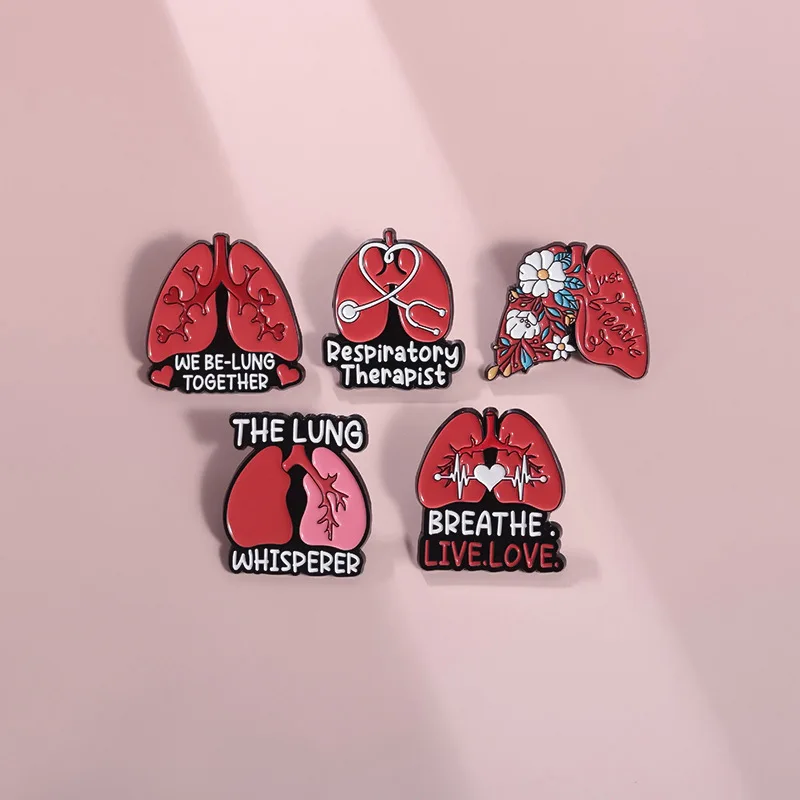 Medical Organ Enamel Pins Lung Heart Brain Gut Chest Human Meridians Lapel Badges Backpack Jewelry Gifts For Medico Friends view 3