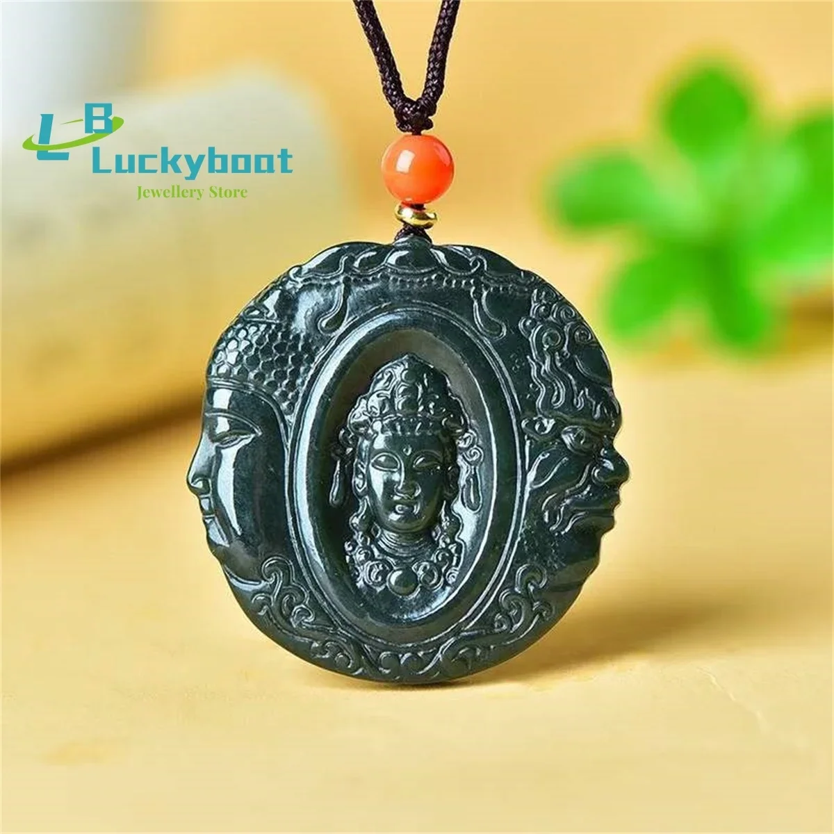 

Подвеска из натурального нефрита Хотан Будда Дьявол Иньна, простая индивидуальность, изысканная мода, универсальная для мужчин и женщин