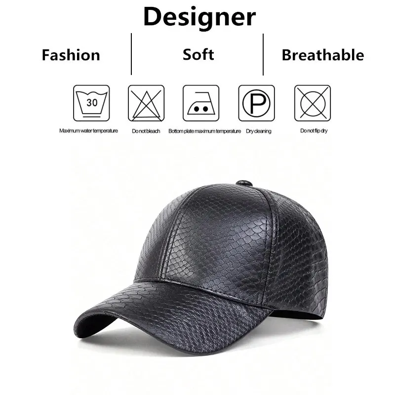 Unisex Crocodile Skin Personality Baseball Caps Spring and Autumn Outdoor Adjustable Casual Hats Sunscreen Hat