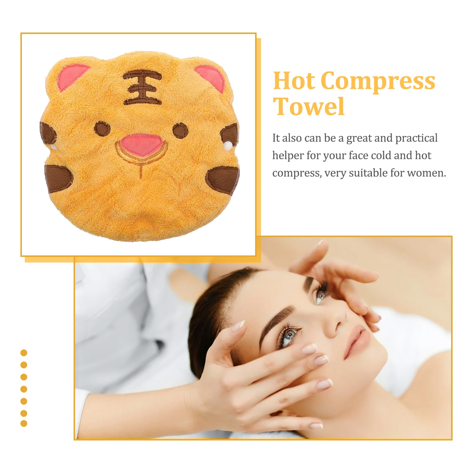 

Hot Compress Face Mask Coral Fleece Moisturizing Beauty Spa Facial Towel Cold Treatment Women Cartoon Design Elastic B Practical