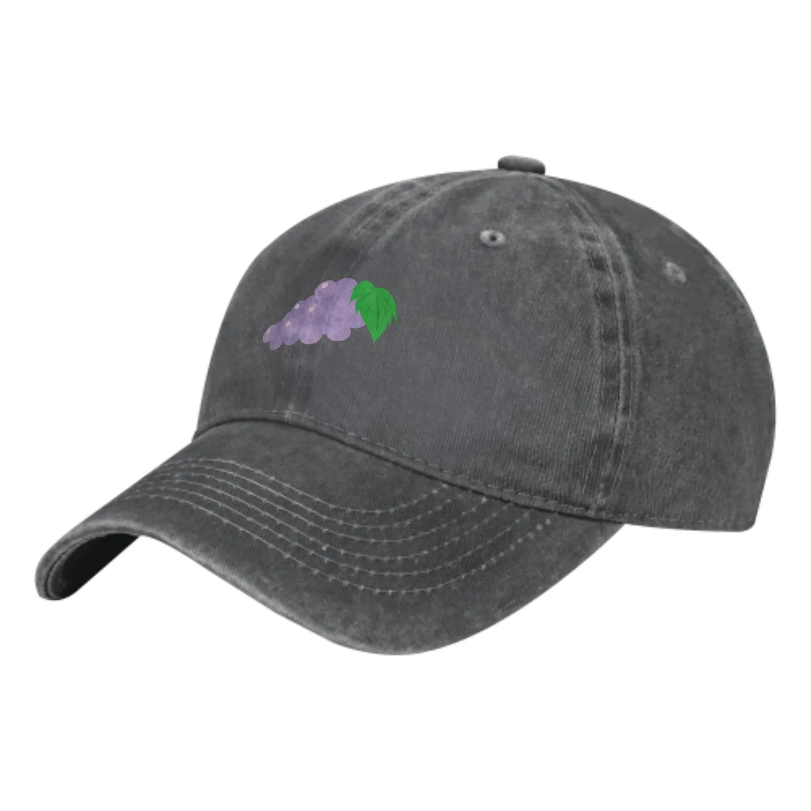 Grapes With Green Leaves Baseball Cap for Men Women Vintage Trucker Denim Hat Washed Cotton Fashion Unisex Adjustable Sports