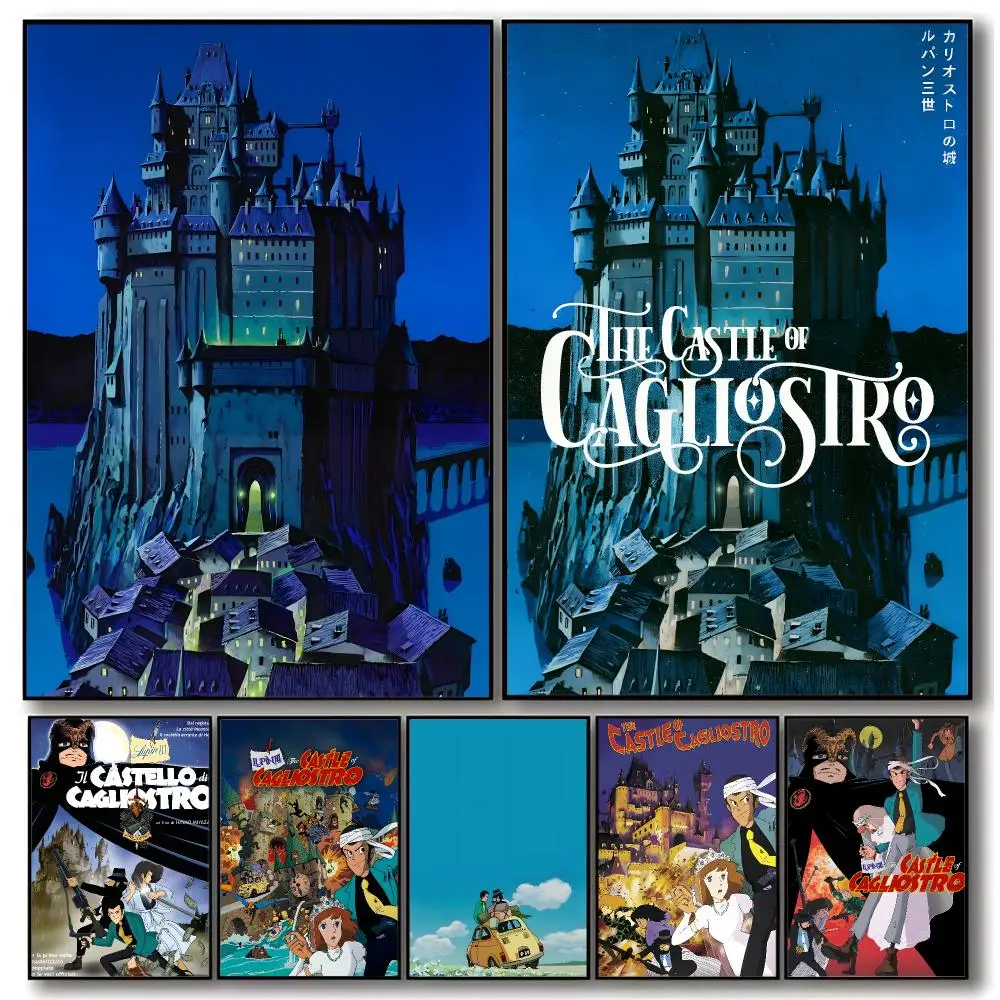 Classic Anime L-lupin III The Castle of Cagliostro Poster Trendy Aesthetic Wall Art Poster for Dorm Room Bedroom Decor