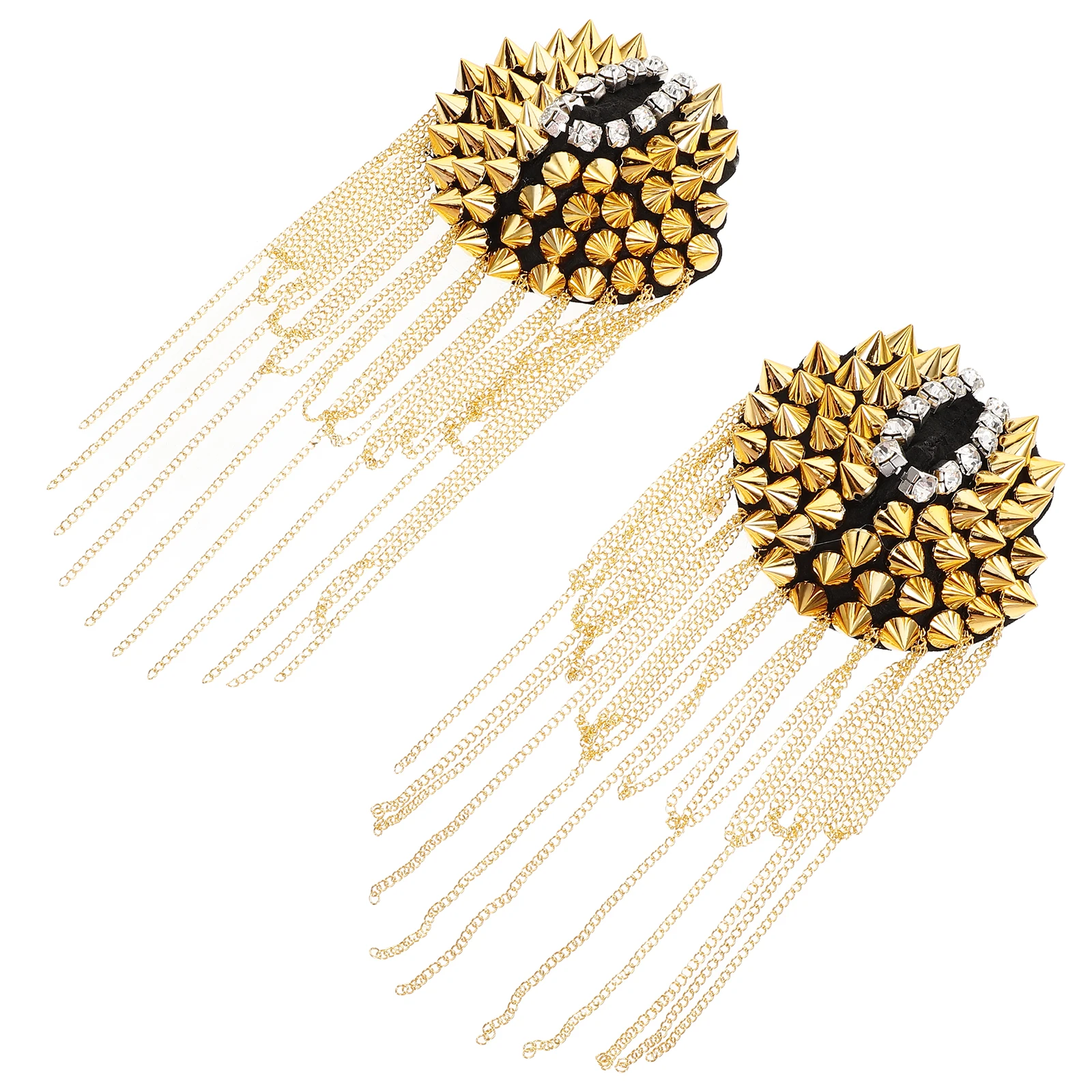 

2 Pcs Metal Clothing Accessories Epaulettes Shoulder Tassel Badges Shoulder Boards Decorative for Men Women