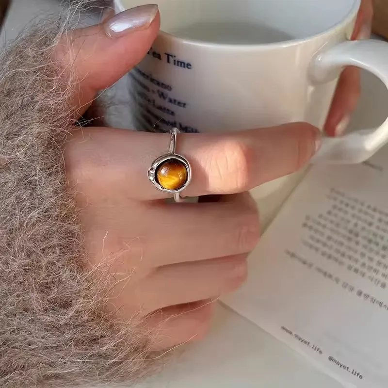 Women's 925 Sterling Silver Tigereye Ring