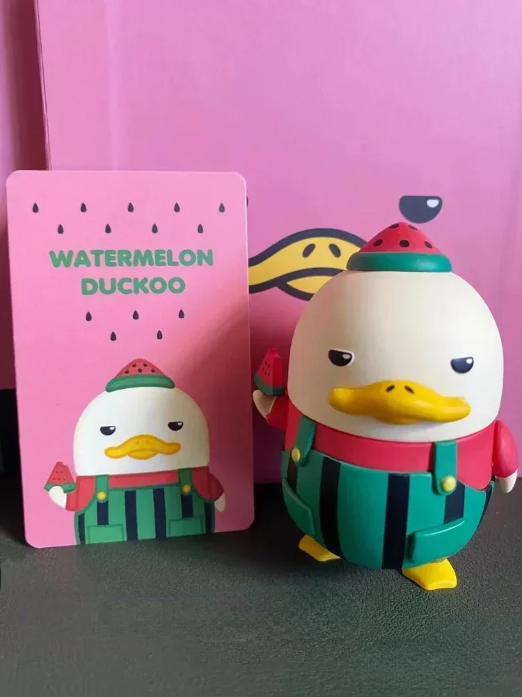 Watermelon DUCKOO Action Figure Box Cool Summer Green and Red Duck YA Figurine Exclusive Art Toys Cute Decoration Gift