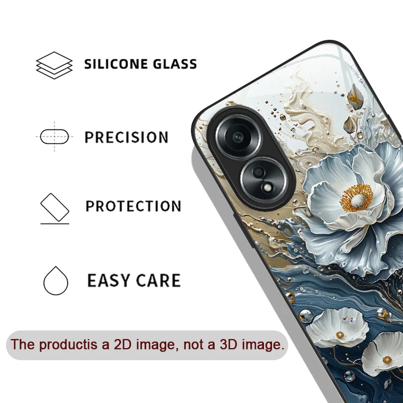 أنيقة لوتس الفني زهرة نمط الزجاج المقسى جراب هاتف ل ممن لهم Realme 13 برو زائد 12 11 10 C55 X7 GT Neo 2 3T 5G غطاء #2