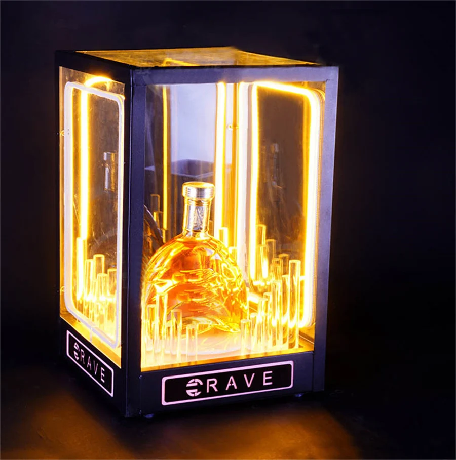 

Rotating Champagne Cage Bottle Glorifier Wine Display Rack VIP LED Bottle Presenter For Night Club Lounge Bar Party Decor