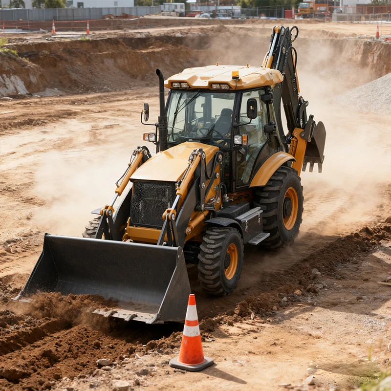 Customized High Power Backhoe Loader With Turbo Intercooler Engine Delivering Consistent Performance