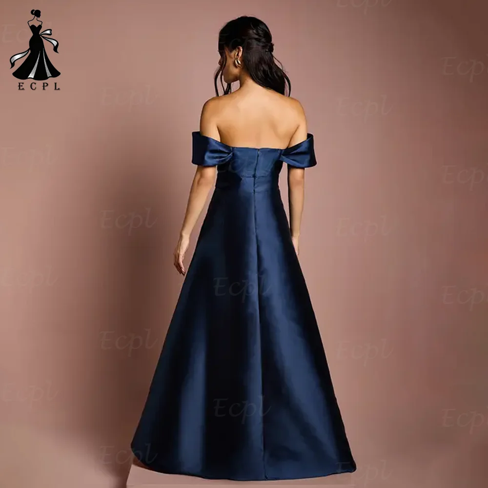Ecpl رقبة قارب على شكل حرف a فساتين حفلات التخرج بدون أكتاف بدون أكمام بدون ظهر فساتين سهرة بسحاب خلفي مخصصة رداء السهرةEcpl قارب رقبة A-خط حفل حفل فساتين قبالة الكتف بلا أكمام خلفية فساتين المساء الخلف السحاب فساتين م #2