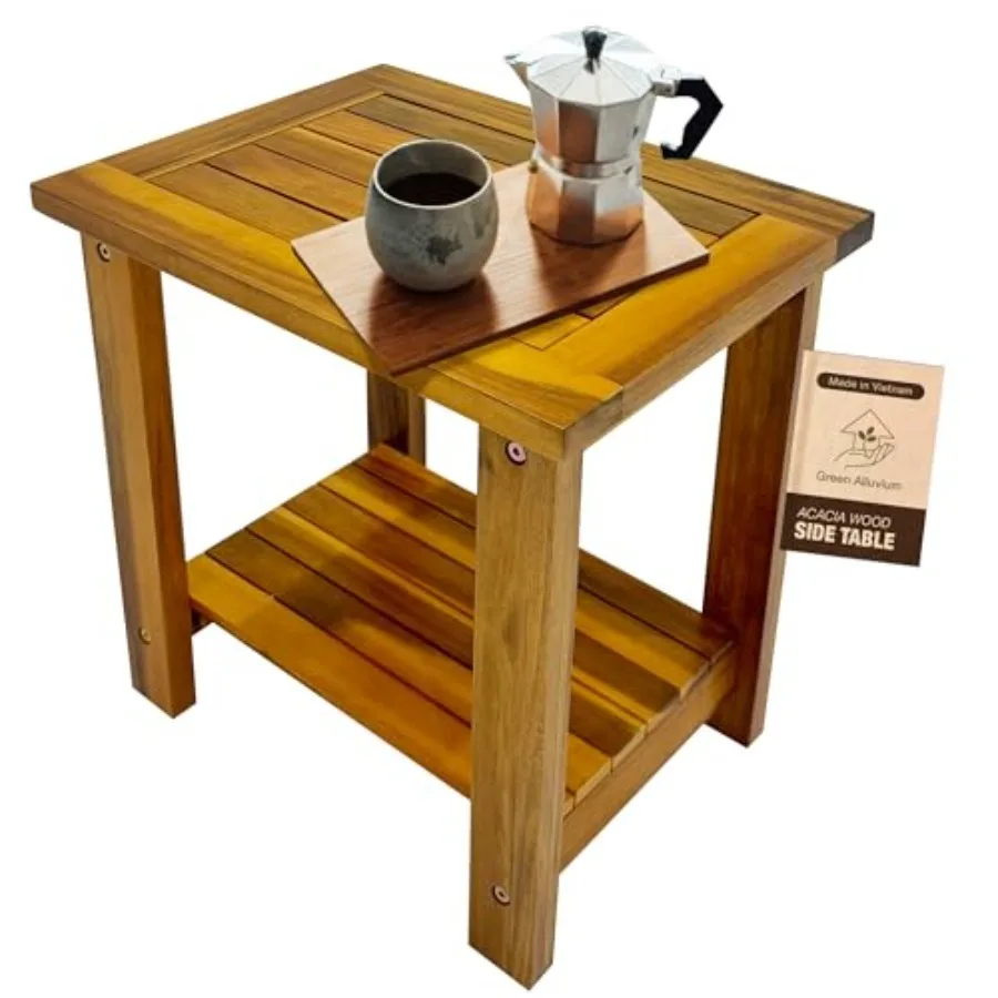 

Double Adirondack Table - Weatherproof Outdoor Side Table - Patio End Tables for Outside - Adirondack Side Table - Acacia Wood