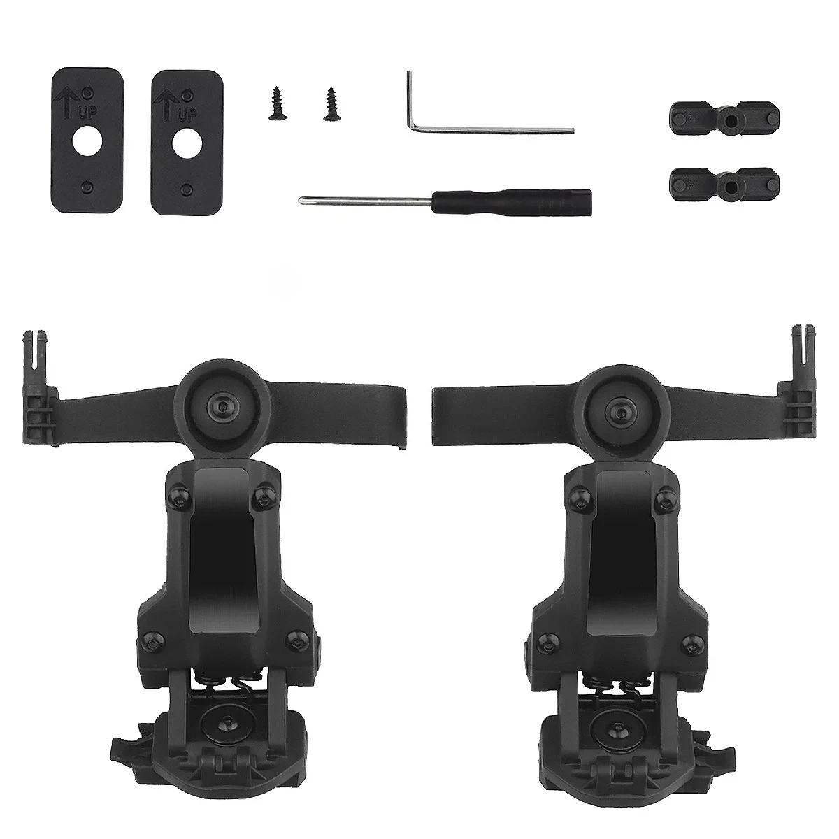 Аксессуары для тактических шлемов, рельсовый адаптер для гарнитуры, многоугольный вращающийся кронштейн для наушников, комплект