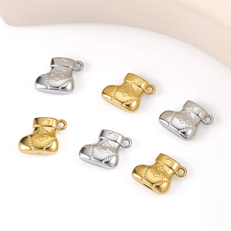 

5Pcs Stainless Steel Charms Christmas Stockings Pendant Accessories DIY Bracelet Necklace Earring Jewelry Making Materials