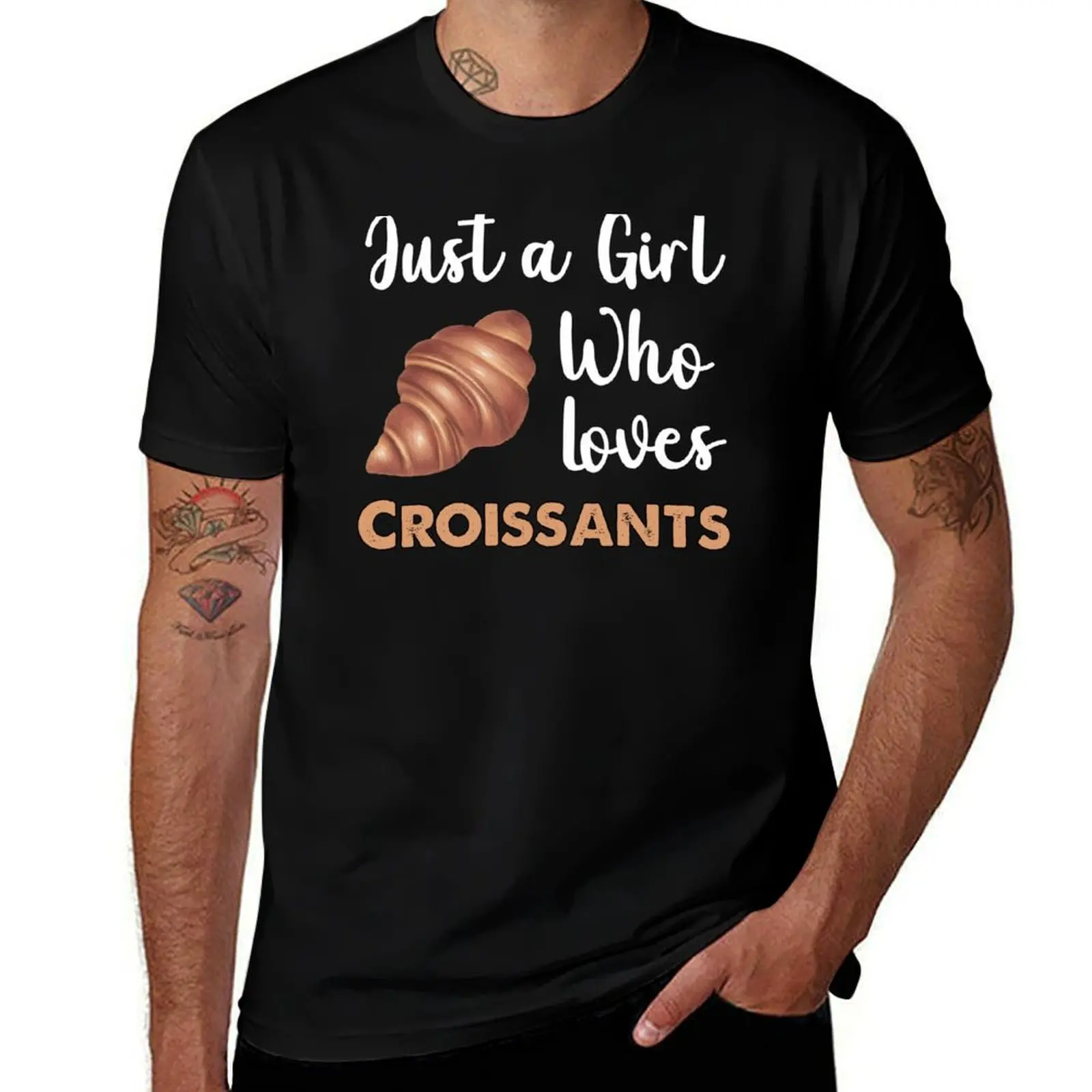 

Croissants for Girl cotton Just man t shirts Loves t for shirts T-Shirt soft A man Who graphic