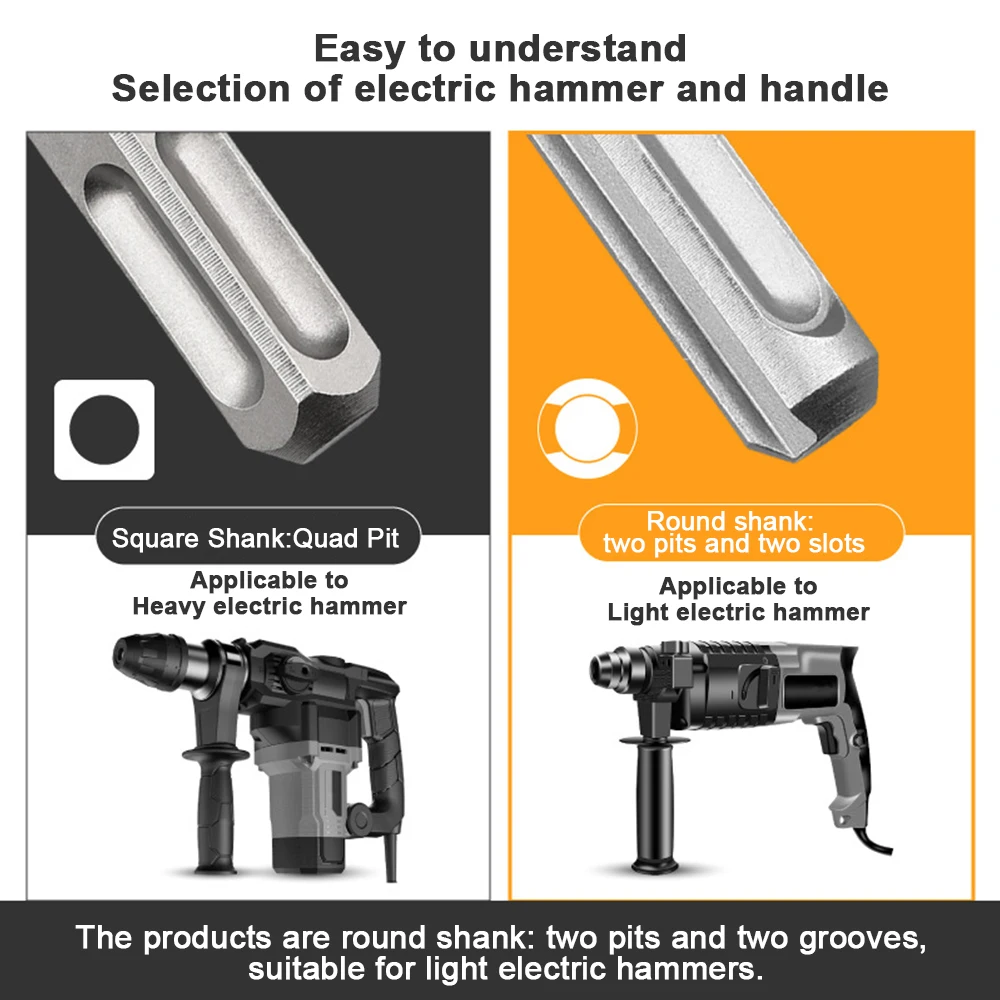 Chisel Drill Bit Tool Set Impact Chisel Impact Drill Bit 17-Piece Accessories Impact Drill Pickaxe Chisel for Electric Hammer