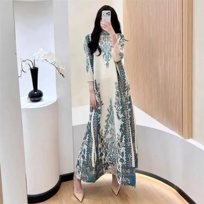 YUDX Abaya plissettato - Polsino ondulato verde oliva, abito da donna modesto mediorientale 2025 Nuovo arrivo - Burqa da indossare quotidiano