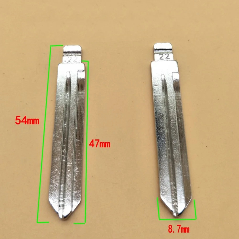 10 teile/los Nr. 22 nsn14 Metall rohling ungeschnittener Flip kd/vvdi Ferns chl üssel blatt für Nissan Tiida Renault Subaru Infiniti