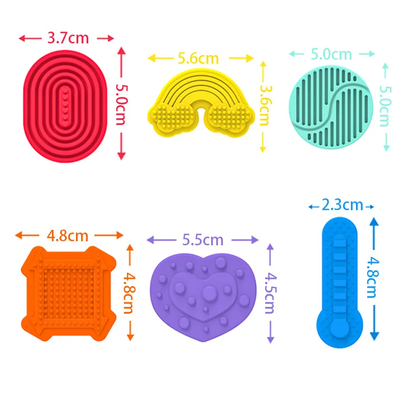 Fidget Toys 성인 감각 실리콘 스톤 6PCS 자폐증 어린이를위한 질감 Fidget 스트레스 릴리프 손가락 활동 장난감