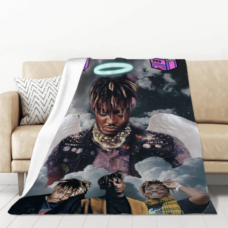 

Juice Wrld Rap Hip Hop Cool Blanket Double Bed Blankets for Decorative Sofa Furry Bedspread the Warm Winter Knee Throw & Throws