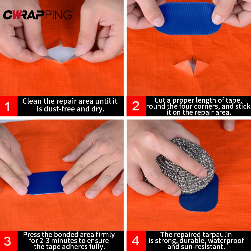 

RV Waterproof Tarpaulin Repairing Gummed Tape Motorhomes Accessories Camping Tent Adhesive Repair Tape Outdoor Fan Campervan