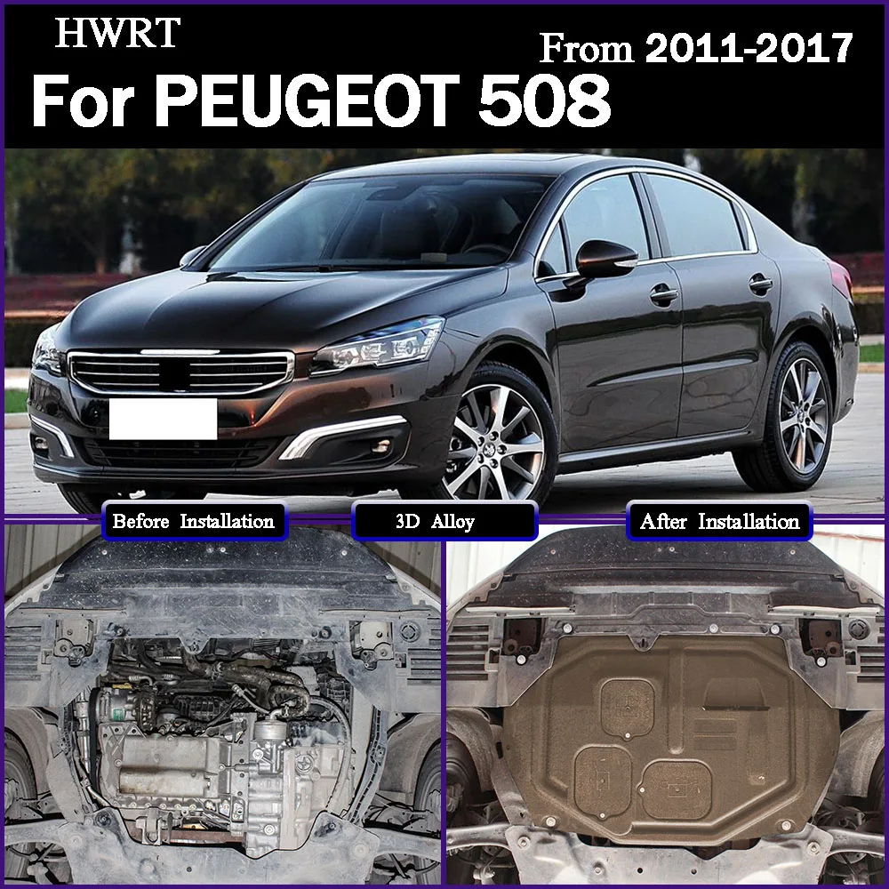 

Front Under Engine Cover For PEUGEOT 508 2011-2017 1.8T 2.0L Guard Plate Skid Plate Car Engine Protection Panel Mudguard