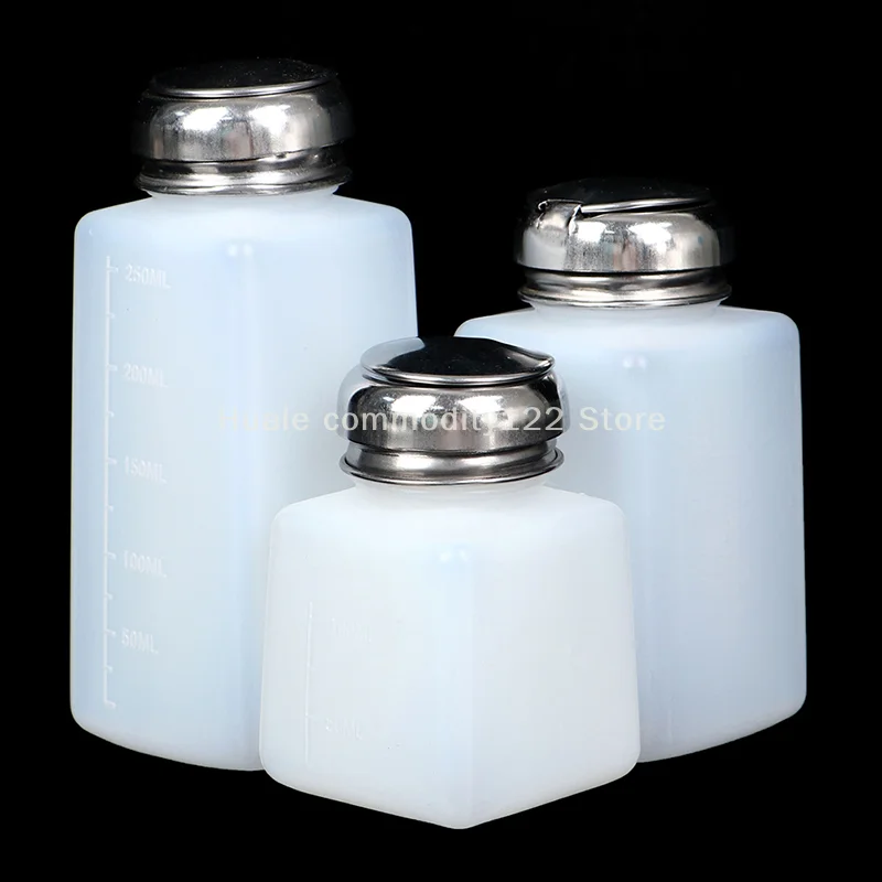 100/200/250ml recarregável vazio bomba dispensador unha polonês removedor garrafa líquido uv gel polonês arte do prego garrafas de acetona limpa