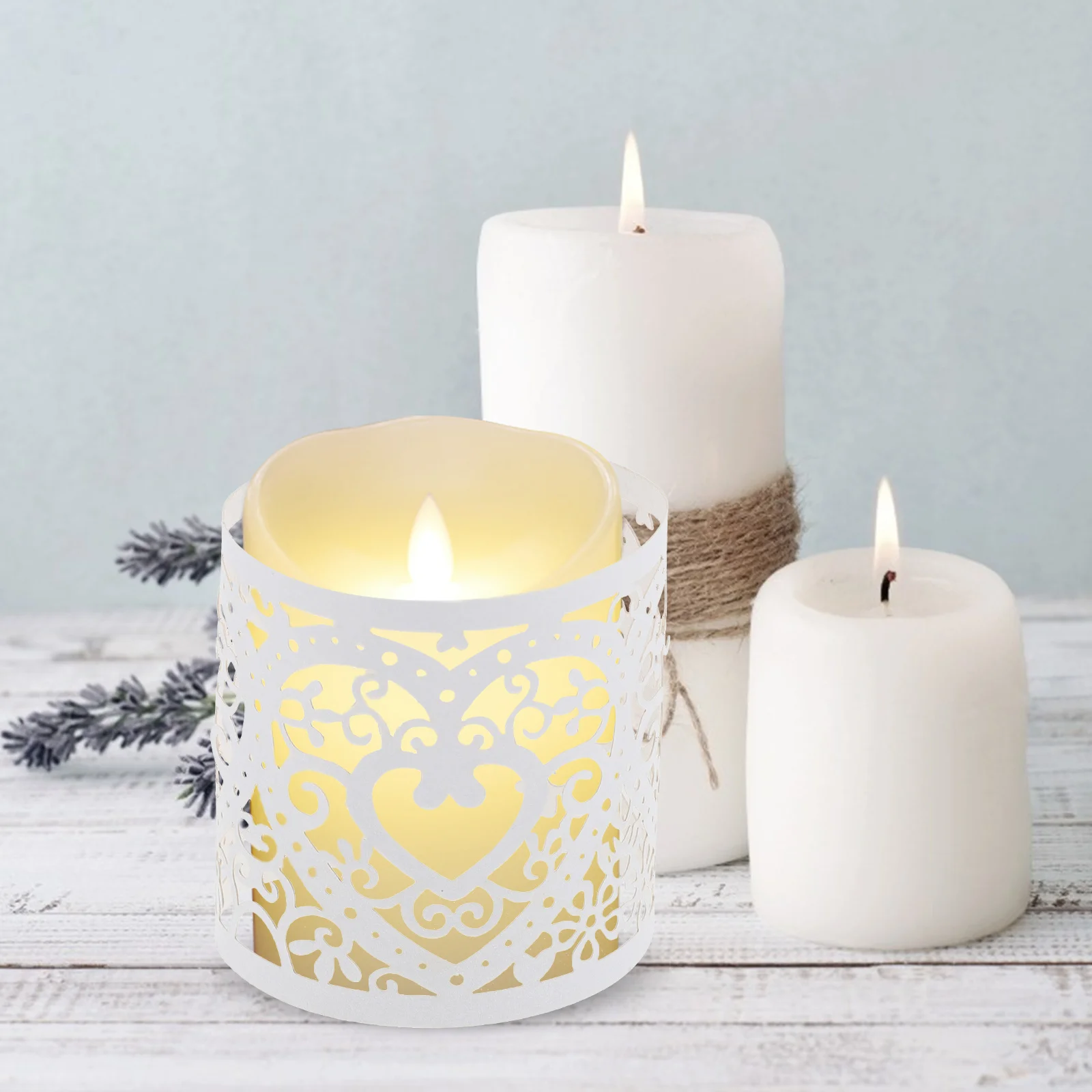 

50pcs Led Light Paper Wrapper Hollow Tea Light Covers For Decor Decoration Wraps Wedding Birthday Christmas Event