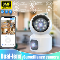 8MP 4G Dual Lens Surveillance Camera Indoor Night Vision PTZ Security  CCTV Cameras Home Security WiFi Motion Tracking Camera