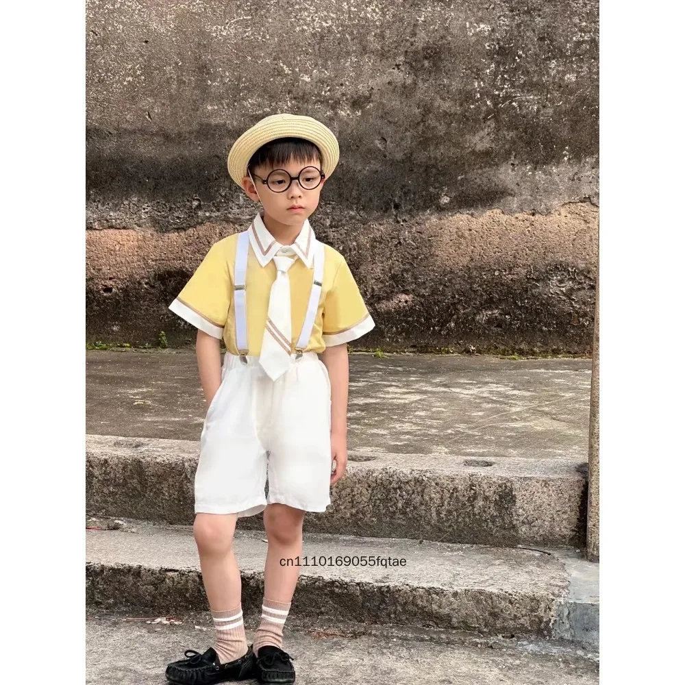 Students Cheerleading Outfit Chorus Performance Costume Graduation Uniform Sports Meet Stage Show Apparel For Boys And Girls