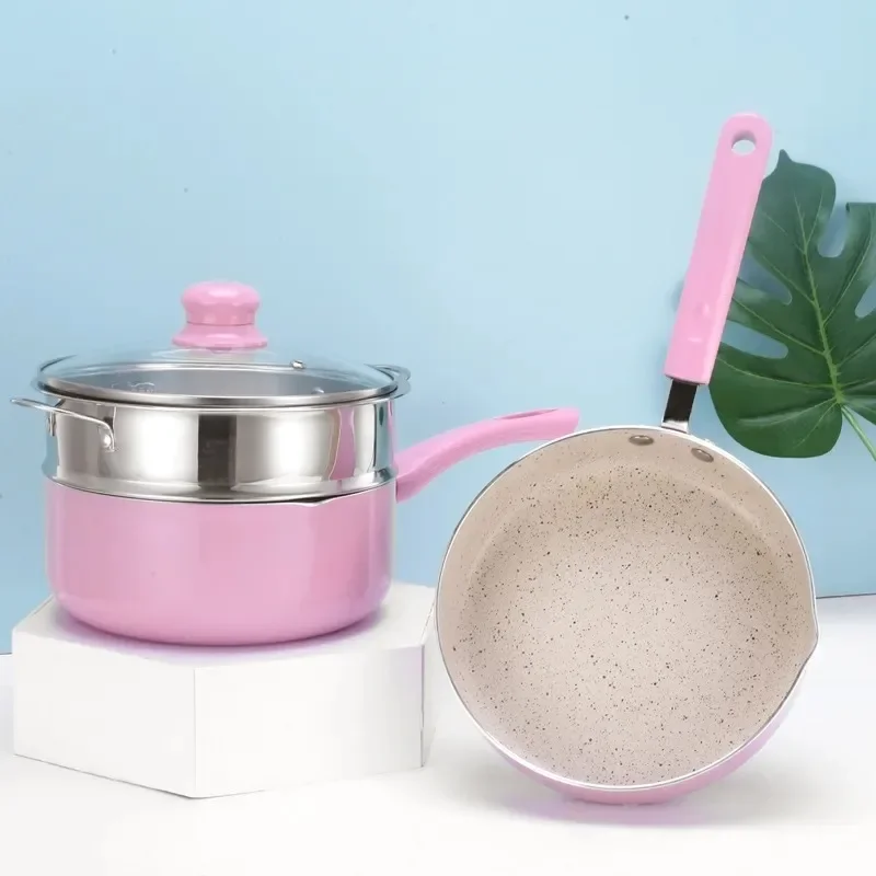 

Non-stick Small Supplement Fried Egg Noodles Baby Mini Gas Cooker Dual-use Cooking Pot Kitche