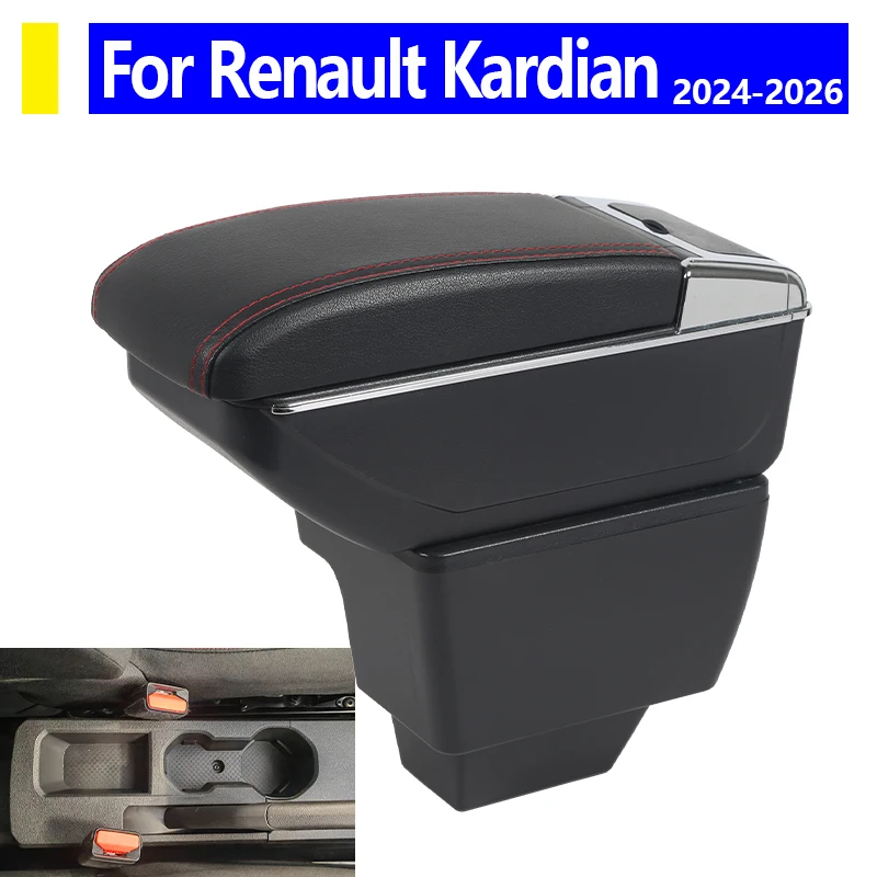 

Car armrests For Renault Kardian Evolution 2024 2025 2026 car console storage box with cup holder car interior accessories