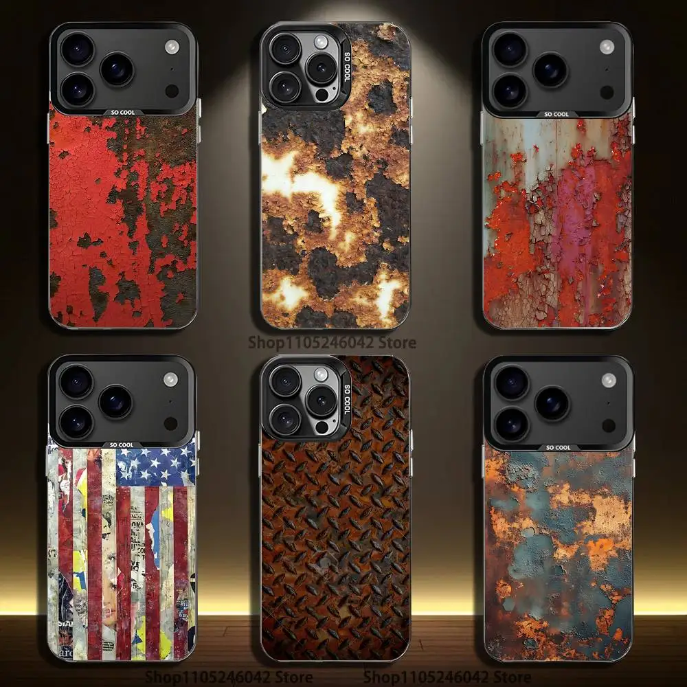 

Retro Industrial Style Rusty Phone Case For iPhone 17,16,15,14,13,12,11,Pro,XS,Max,Plus,Mini,SE4,E Black Matte Shockproof Cover