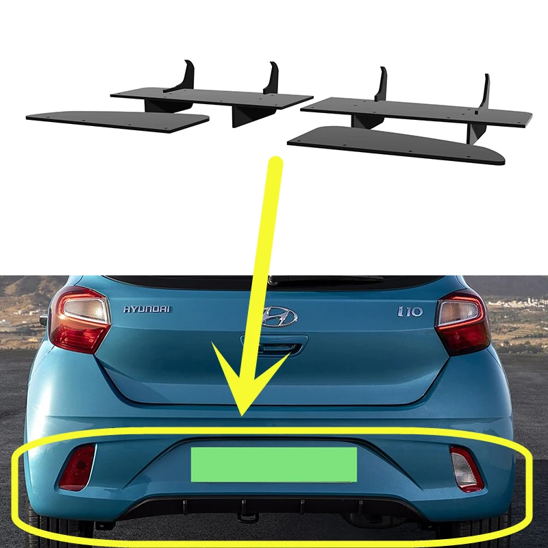 Fit Hyundai i10 Standard 2019-2023 Year Rear Diffuser Bumper Lips Spoiler Splitter Body Kit Accessories