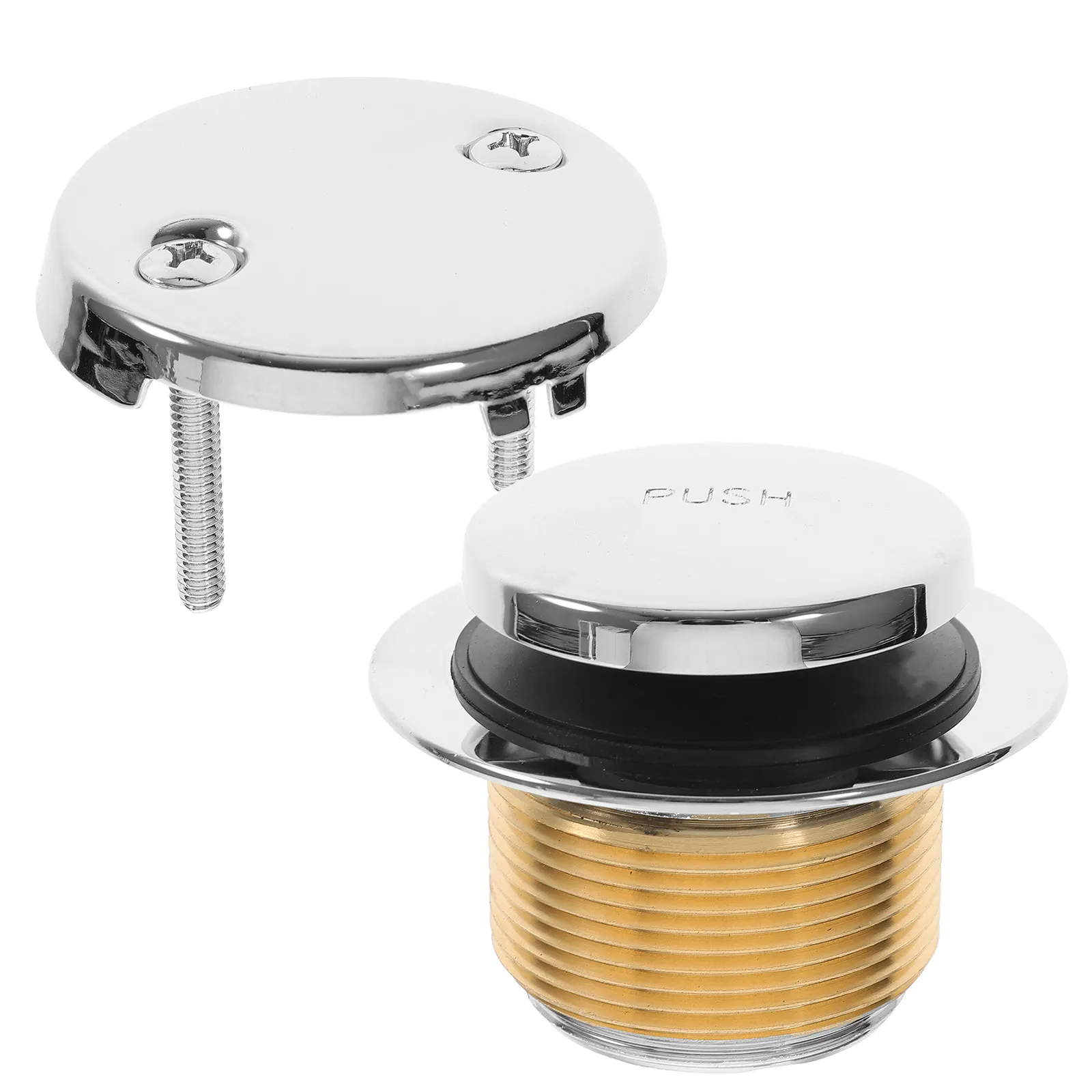 

1 Set Bathtub Stainless Steel Copper Overflow Faceplate Easy Install Kit Bath Tub Stoppers Bathtub Drain Trim Kit Bathroom Tub
