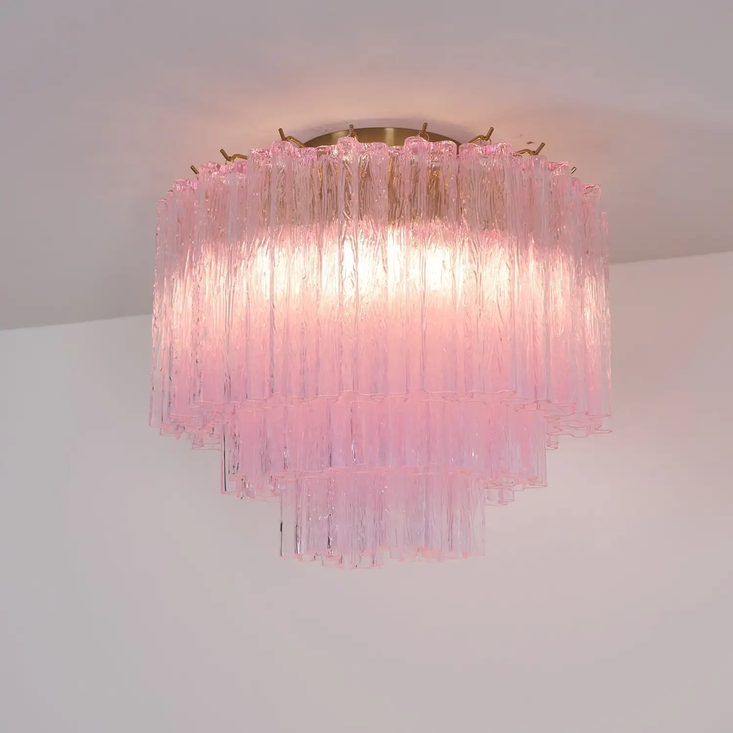 

Pink Ocean French Design Glass Dimmable LED Chandelier Hanging Light Suspension Luminaire Lampen Pendant light For Living Room