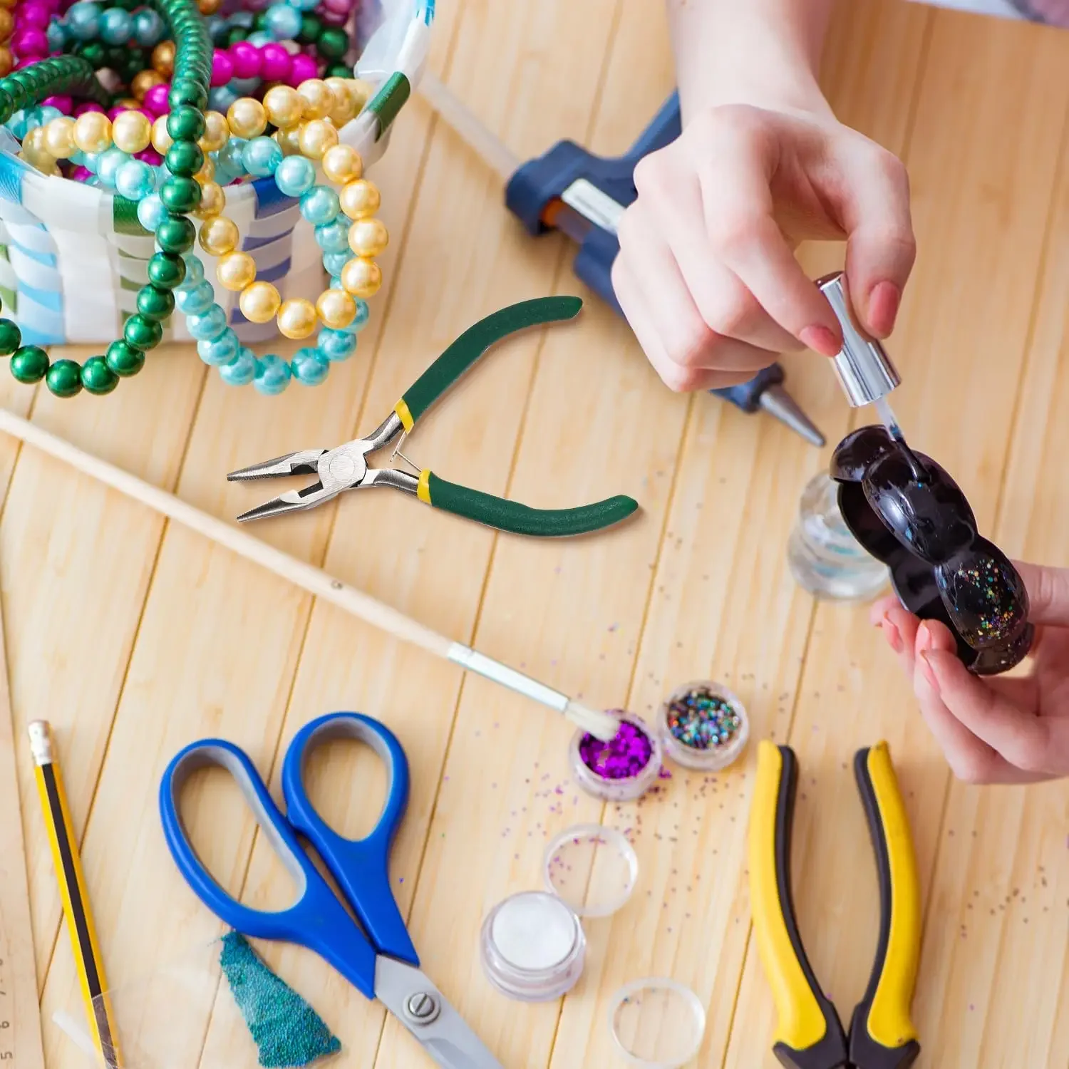 Needle Nose Pliers Jewelry Pliers for Jewelry Making Mini Plier Chain Nose Pliers Jewelry Plier Making Tool 4.5 Inch